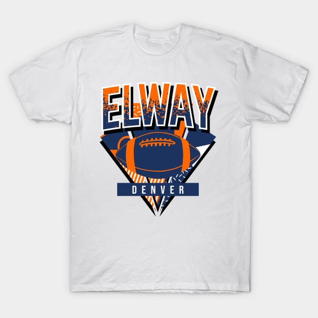 Elway Throwback Denver Football T-Shirt by funandgames